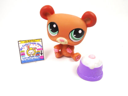 Littlest Pet Shop Rare Panda Bear with a cake